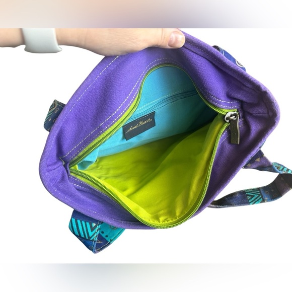 Laurel Burch Dog Print Canvas Tote Bag Purse - Picture 6 of 6